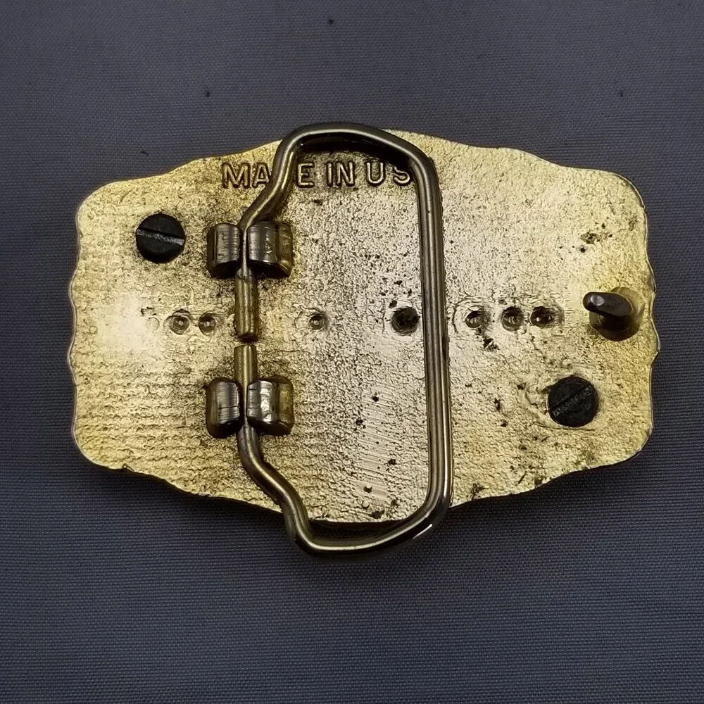 Vintage Belt Buckle Horse And Pony Filigree Western Made‎ In The USA